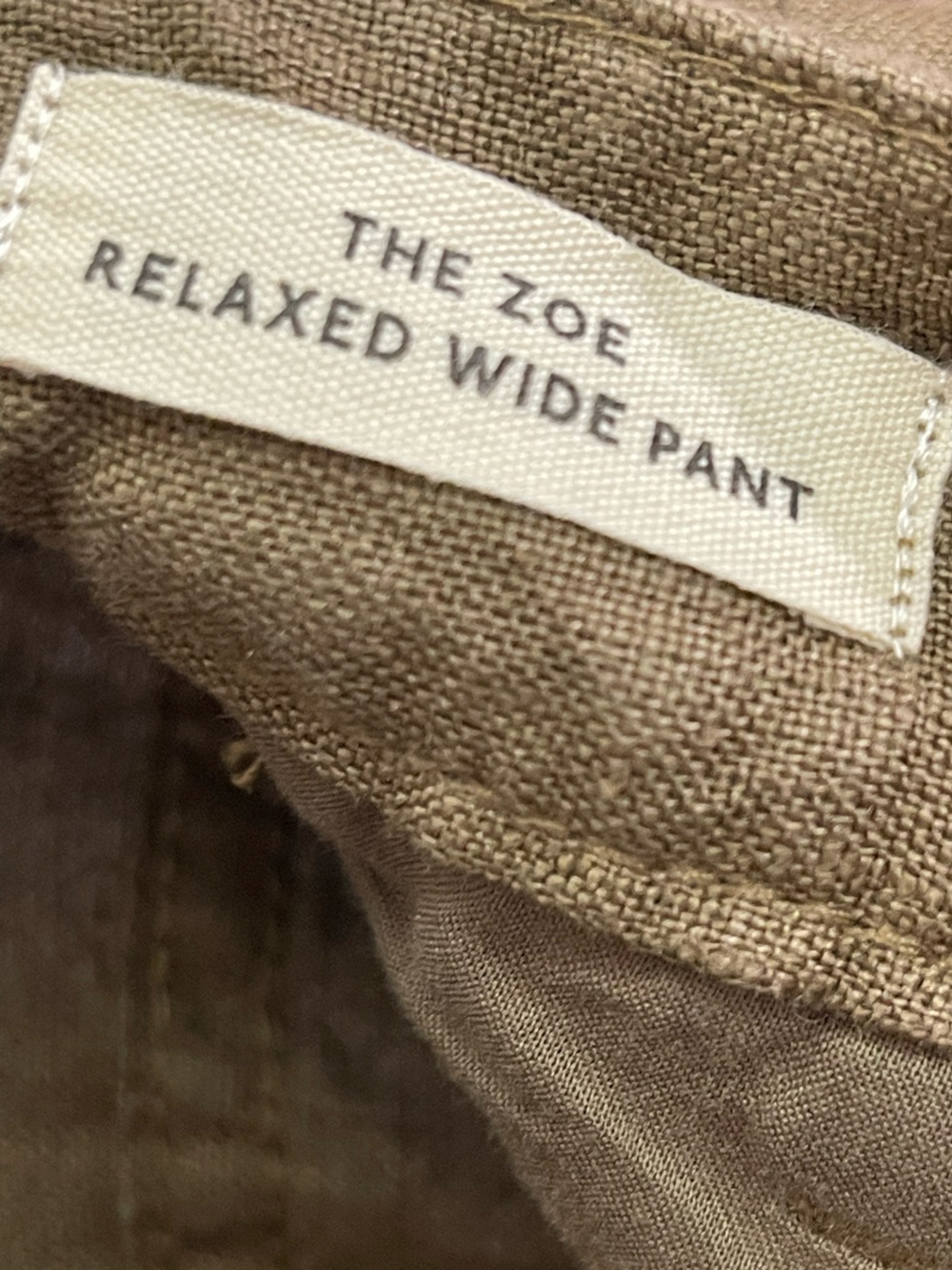 Madewell The Petite Zoe Relaxed Wide Pant in 100% Linen Size 2P in Safari Khaki - Picture 14 of 16